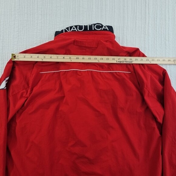 Nautica Full Zip Jacket Men's XXL Red Water Resistant Hooded EUC Tech Pocket - Picture 11 of 16